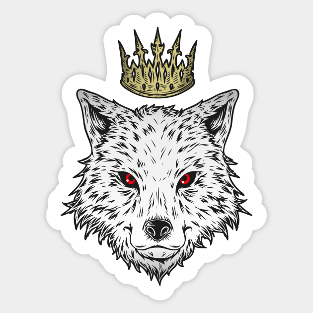 WHITE WOLF KING Wolf Sticker TeePublic